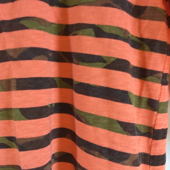 Gap XS Orange Striped Top 3/4 Sleeve Boat Neck Casual Soft Y2K Retro Indie - Picture 6 of 8